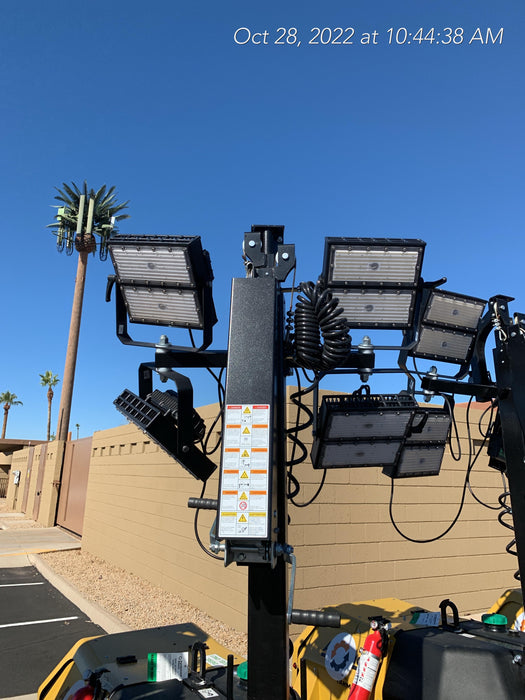 2022 Allmand NLV3GR (4) LED Light Fixture 350W, 23' Vertical Mast, 3kW Prime, Towable, ES Decals, T3