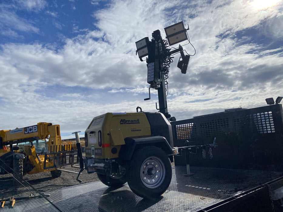 2022 Allmand NLV3GR (4) LED Light Fixture 350W, 23' Vertical Mast, 3kW Prime, Towable, ES Decals, T3