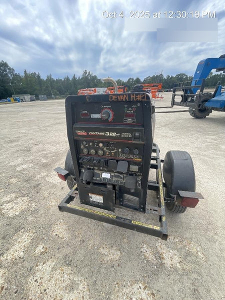 2019 Lincoln Electric Vantage 322 Ready-Pak 3, Two Wheel Trailer, Fender and Light Kit, Cable Rack