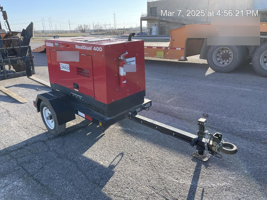 2023 Shindaiwa DGW400MDL Kubota D902 Engine, 23 HP, Dual Op Welder, Wire, Arc, Droop Stick, Tig, and CC Stick Functionality, Simulphase, 3 Phase and 1 Phase Gen Output, Single Axle NB Trlr, Slr Trckl Chrg 12V 12W, Fire Ext