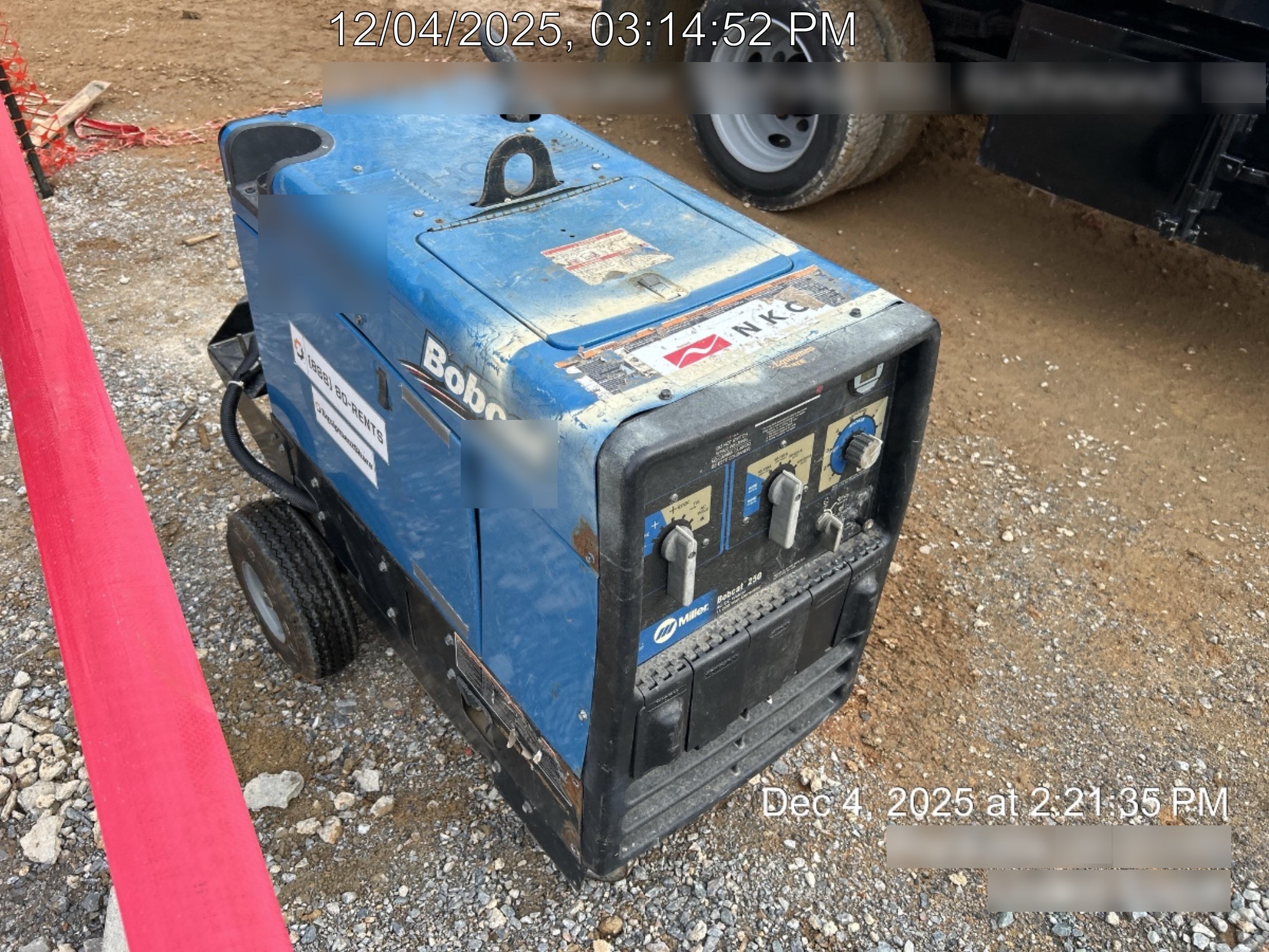 2020 Miller Electric BOBCAT 250 951600 PKG-250 amp Propane Welder, Standard w/Running Gear, Bracket, Hose w/None