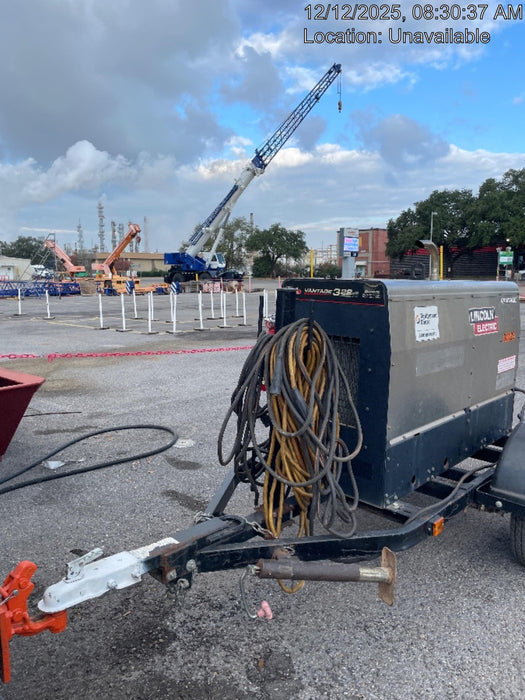 2019 Lincoln Electric Vantage 322 Welder Ready-Pak 3, Two wheel trailer, Fender and Light kit, Cable Rack