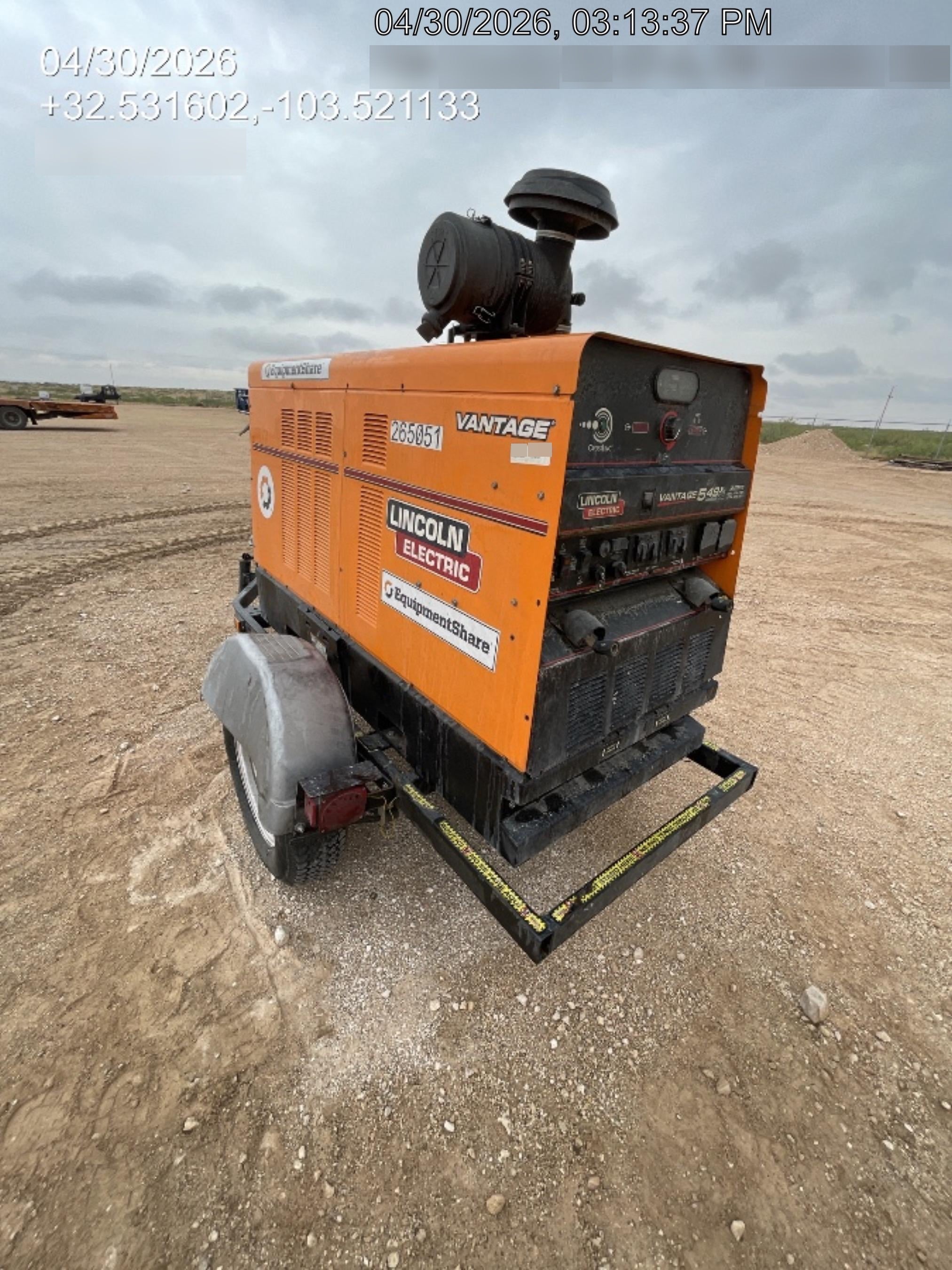 2022 Lincoln Electric Vantage 549X Crosslink Technology, Trailer Mounted, ES Decals, T3