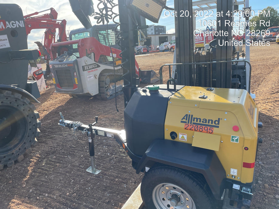 2022 Allmand NLV3GR (4) LED Light Fixture 350W, 23' Vertical Mast, 3kW Prime, Towable