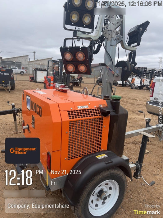 2024 Wanco WLTT-4MM4K Diesel, Deep Sea Controller, Shore Power Plug, Auto Start, (4) 350W LED Floodlights, 4kW Generator, 60 Gal Fuel Tank, 2" Ball, T3