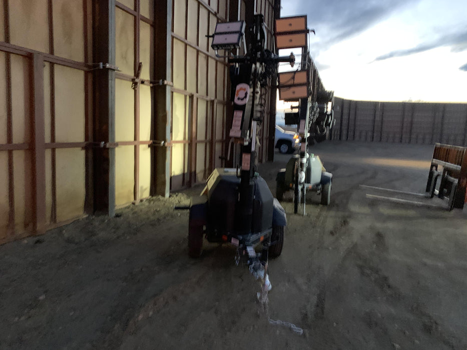 2021 Allmand NLV3GR (4) LED Light Fixture 350W, 23' Vertical Mast, 3kW Prime, Towable, Deep Sea L401, Leveling Jacks, Yanmar T4F 5.8hp