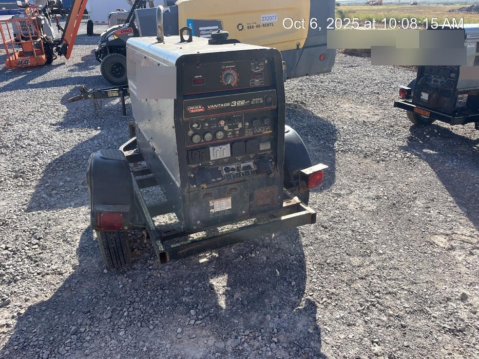 2019 Lincoln Electric Vantage 322 Lincoln Vantage 322 Welder w/Trailer, Light Kit, Cable Rack