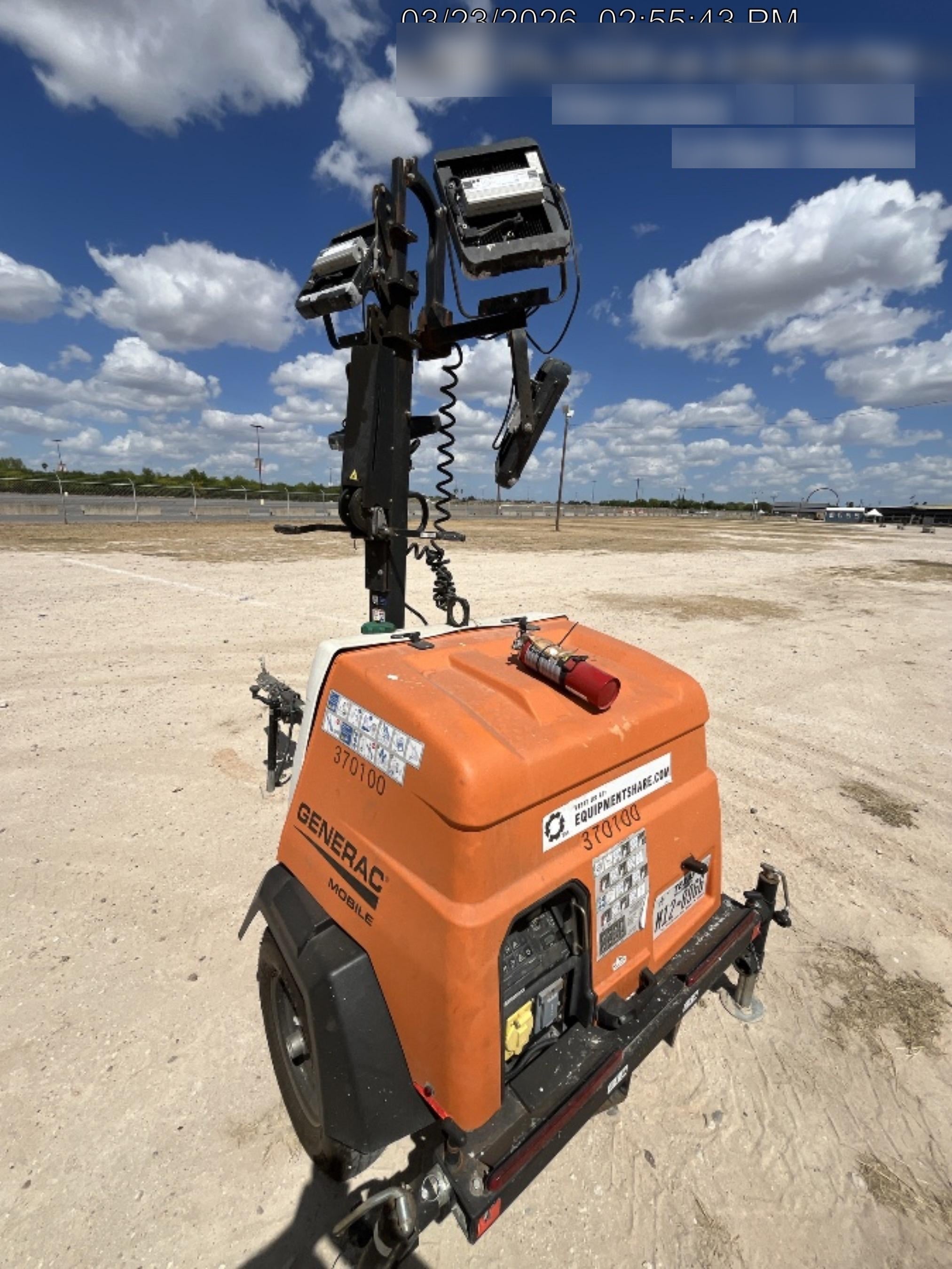 2023 Generac MLT2 Diesel, Flex Switch 120V Input, Powerzone Controller, 
(4) 320W LED Lights, 4kW Generator, 39.9 Gal Fuel Tank, 2" Ball, T3