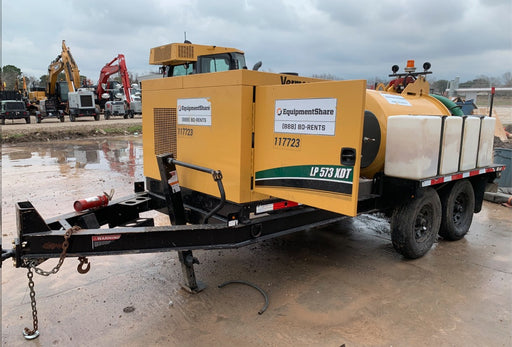 2020 Vac-Tron LP573XDT Tier 4 Kohler Diesel Engine, 500 Gallon Debris Tank w/ Hydraulic Tilt, two (2) 100 Gallon Water Tanks, Low Profile Torsion Axles (12,000 GVWR), Manual Jack Trailer