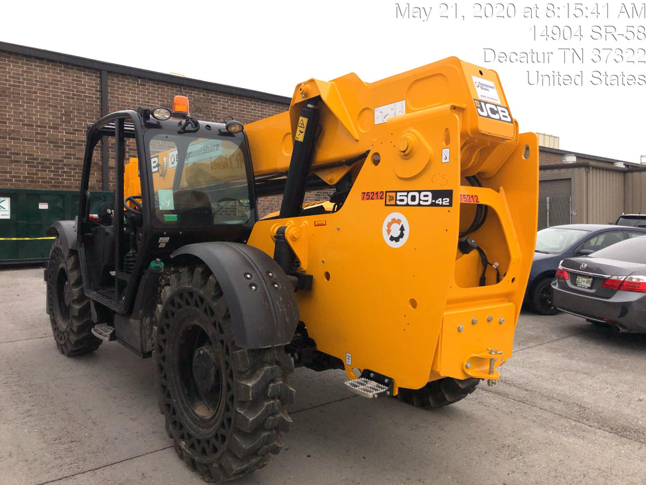 2020 JCB 509-42 Canopy, Solid Tires, Work Lights, Beacon, Aux Hydraulics, Back up Alarm, Lifting Eye, ES Decals