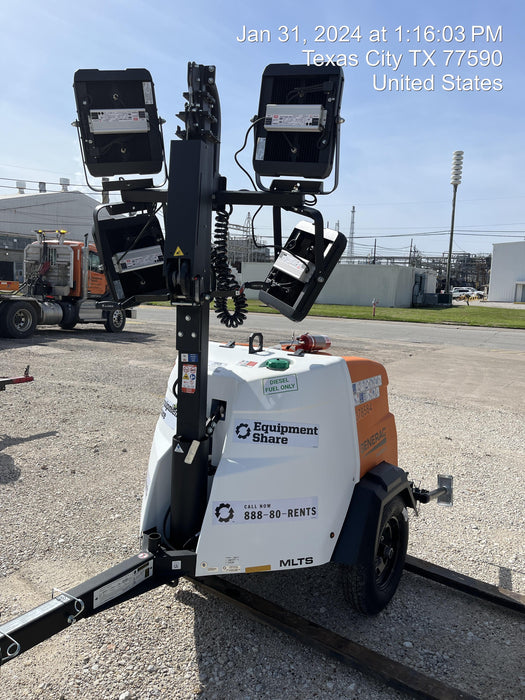 2023 Generac MLT2 Diesel, Flex Switch 120V Input, Powerzone Controller, 
(4) 320W LED Lights, 4kW Generator, 39.9 Gal Fuel Tank, 2" Ball, T3