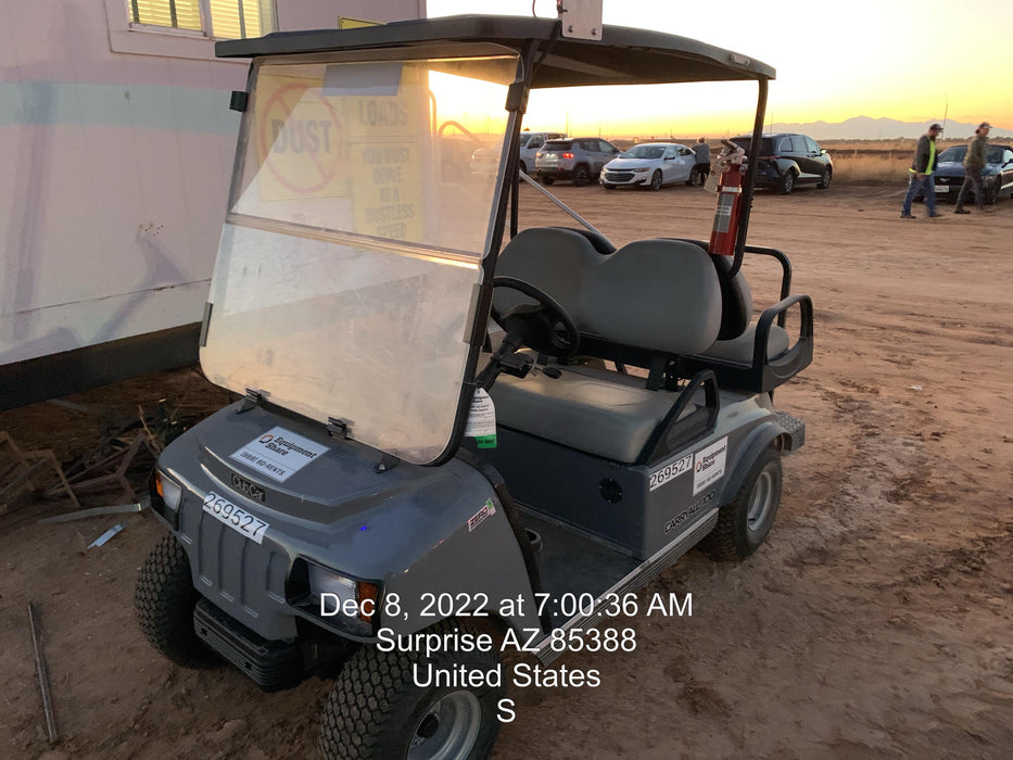 2022 Club Car CA100E Canopy, Fold down Windshield, Beacon, Back up Alarm, All-Trail Trials, HD 8 V Batteries, Trailer Hitch and Ball