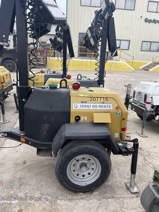 2022 Allmand NLV3GR (4) LED Light Fixture 350W, 23' Vertical Mast, 3kW Prime, Towable, Deep Sea L401, Leveling Jacks, Yanmar T4F 5.8hp