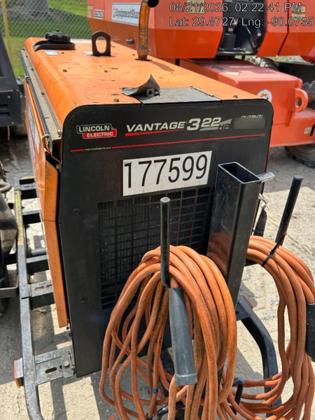 2021 Lincoln Electric Vantage 322 Vantage 322 Ready Pak 3 w/ Decals, ORANGE (includes trailer, cable rack, fender light kit) NO Telematics
