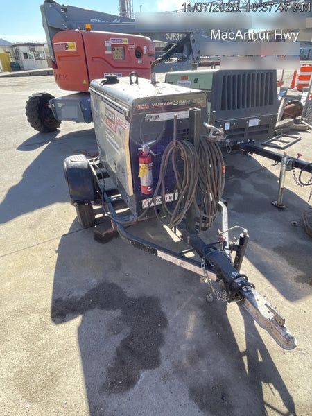 2019 Lincoln Electric Vantage 322 Ready-Pak 3, Two Wheel Trailer, Fender and Light Kit, Cable Rack