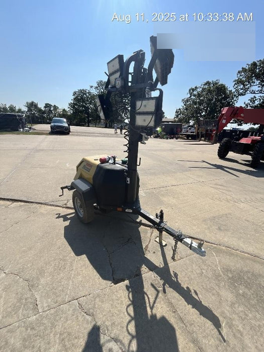 2022 Allmand NLV3GR (4) LED Light Fixture 350W, 23' Vertical Mast, 3kW Prime, Towable, Deep Sea L401, Leveling Jacks, Yanmar T4F 5.8hp