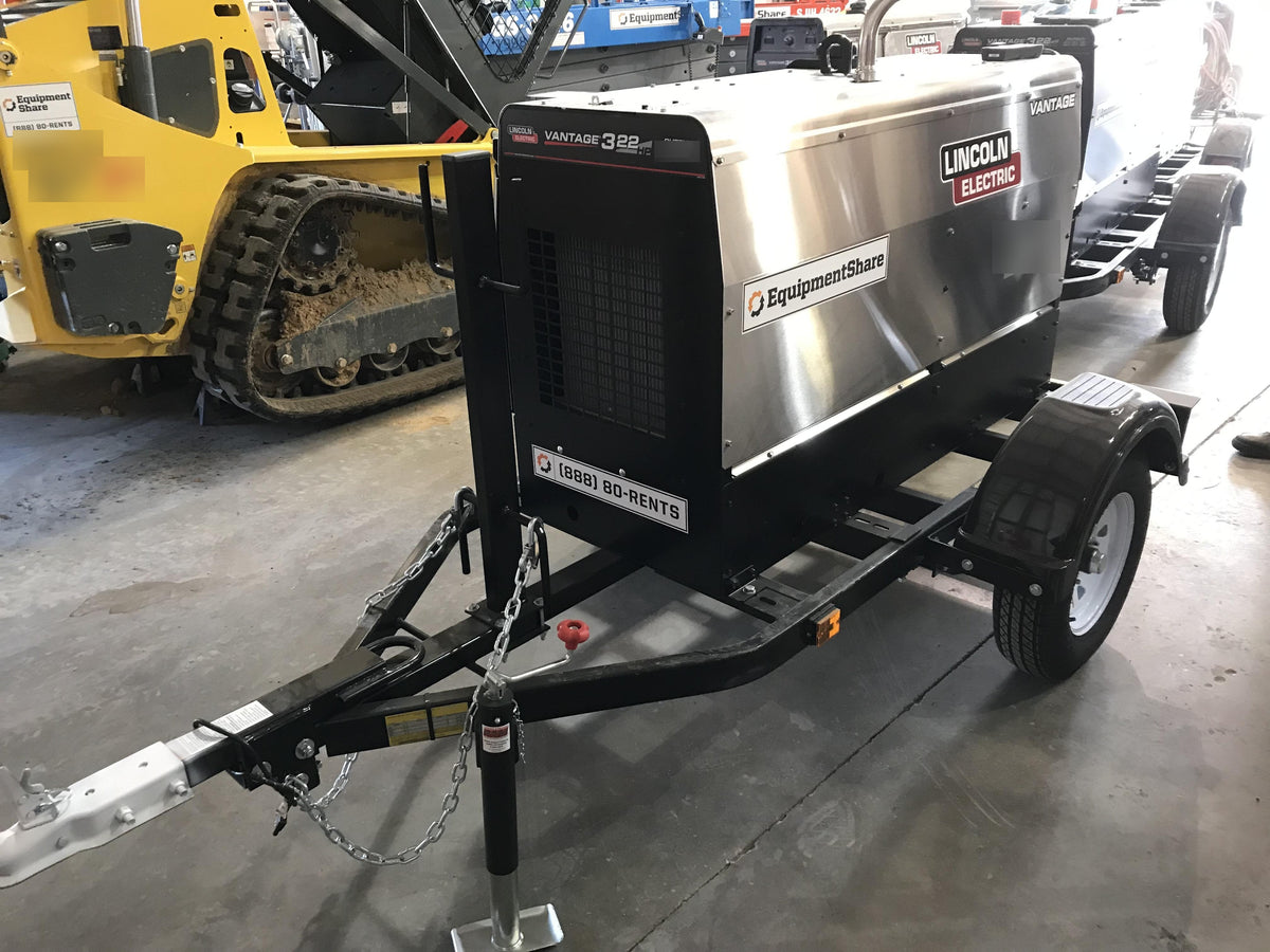 2019 Lincoln Electric Vantage 322 Ready-Pak 3, Two Wheel Trailer, Fender and Light Kit, Cable Rack