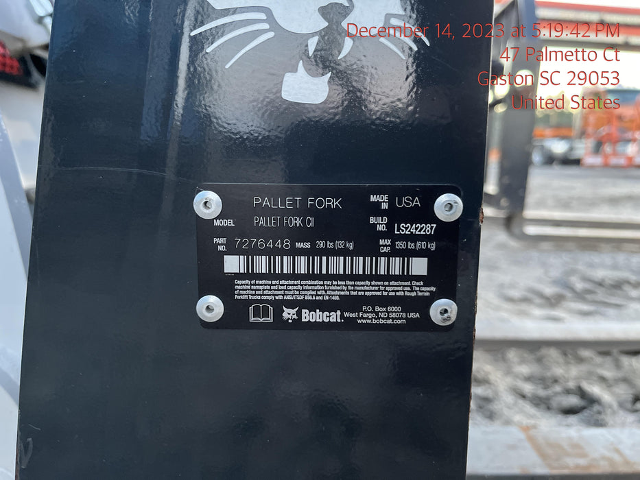 2023 BOBCAT 36" Mini Skid Steer Fork Carriage - Bobcat