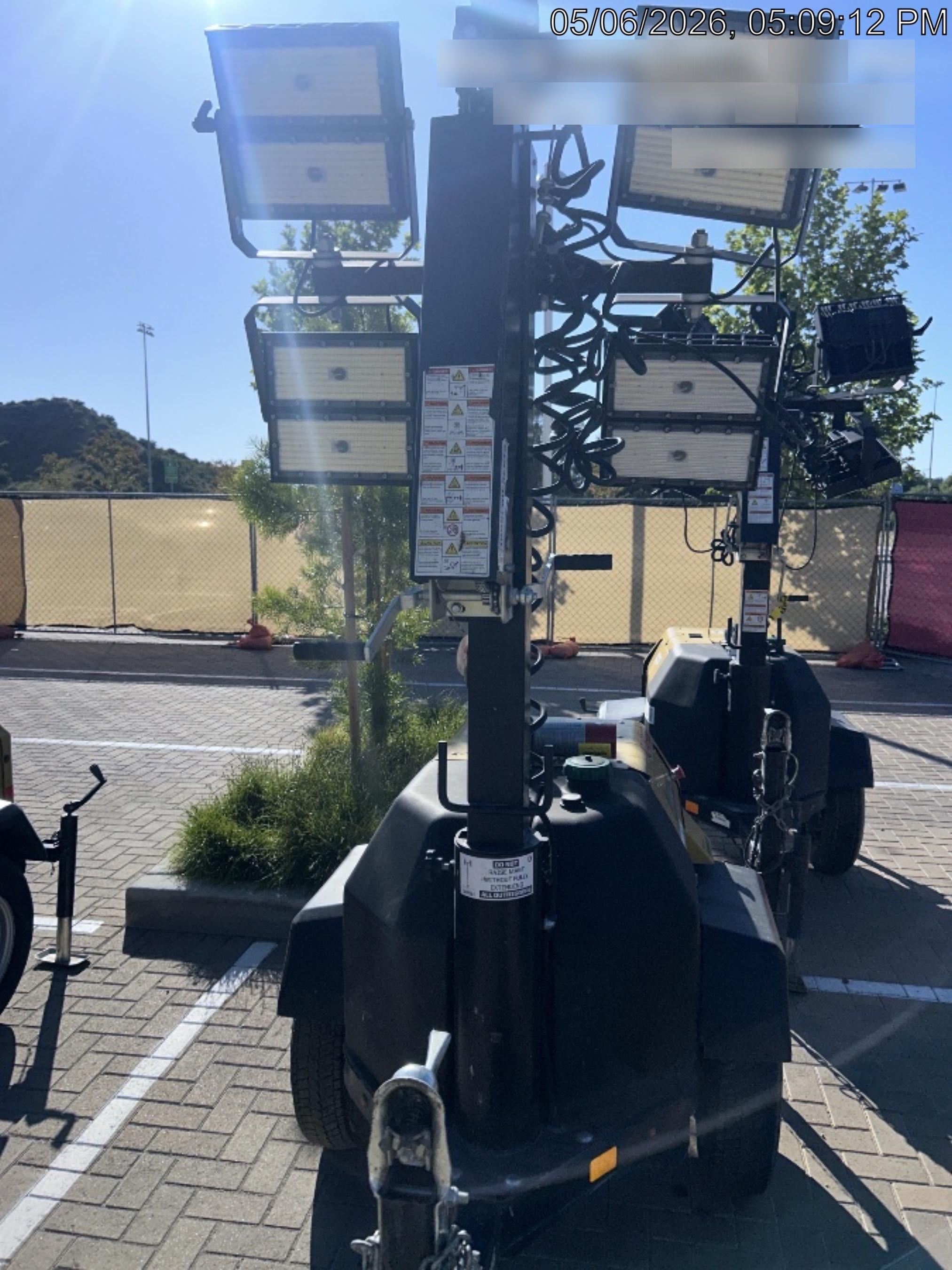 2022 Allmand NLV3GR (4) LED Light Fixture 350W, 23' Vertical Mast, 3kW Prime, Towable, ES Decals, T3