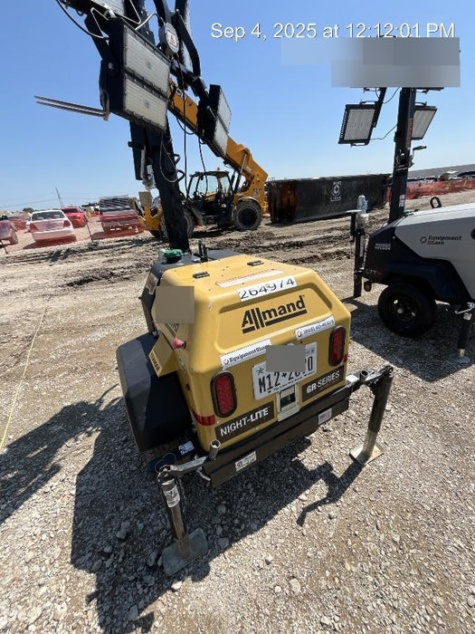 2022 Allmand NLV3GR (4) LED Light Fixture 350W, 23' Vertical Mast, 3kW Prime, Towable, ES Decals, T3