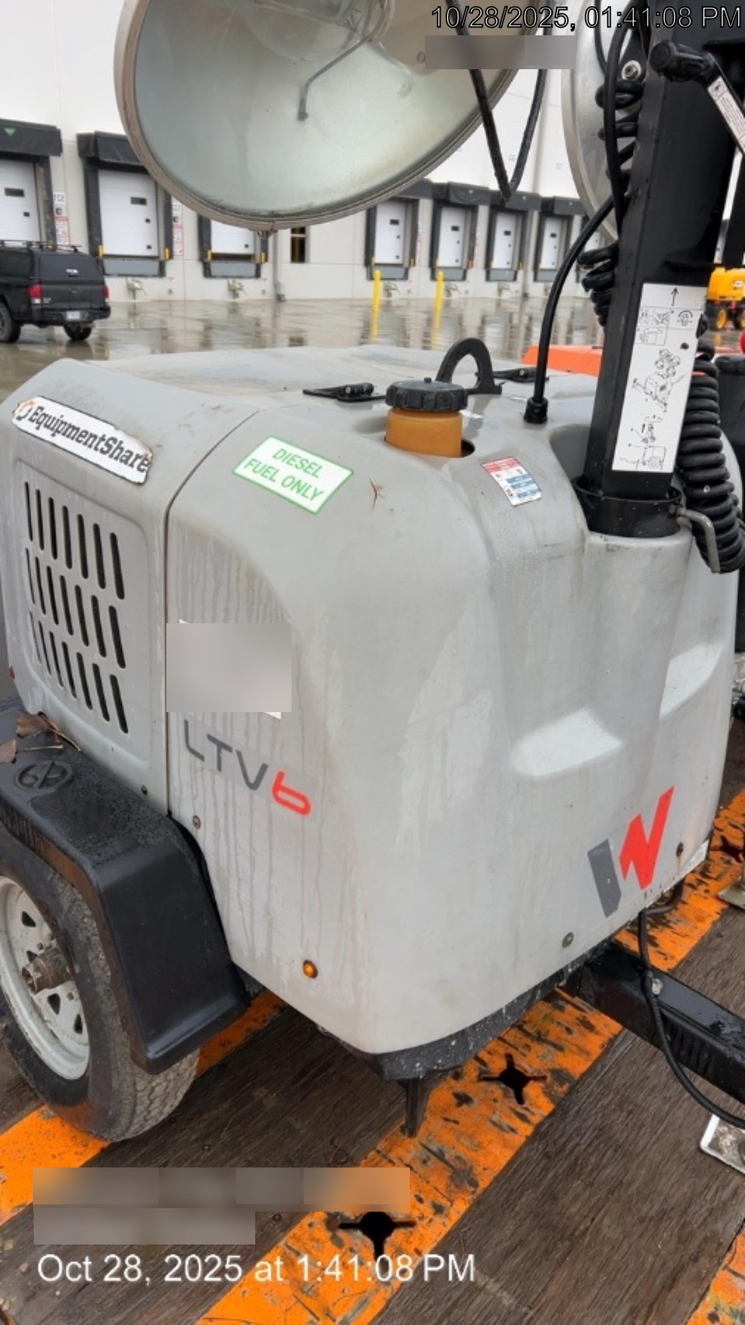 2019 Wacker Neuson LTV6L-MH Wacker Neuson LTV6L Mobile Light Tower w/Fuel Level Sensor Installed