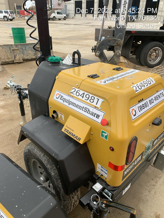 2022 Allmand NLV3GR (4) LED Light Fixture 350W, 23' Vertical Mast, 3kW Prime, Towable, ES Decals, T3