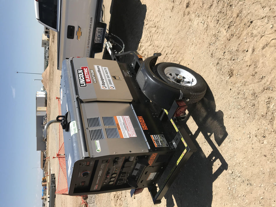 2019 Lincoln Electric Vantage 322 Welder Ready-Pak 3, Two wheel trailer, Fender and Light kit, Cable Rack