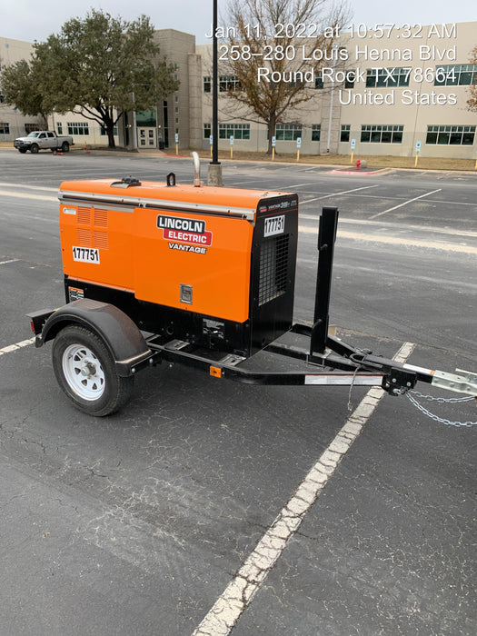 2021 Lincoln Electric Vantage 322 Vantage 322 Ready Pak 3 w/ Decals, ORANGE (includes trailer, cable rack, fender light kit) NO Telematics