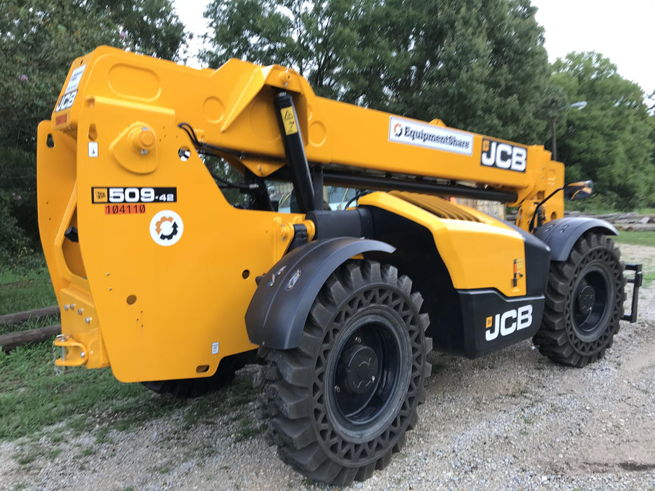 2020 JCB 509-42 Canopy, Solid Tires, Work Lights, Beacon, Aux Hydraulics, Back up Alarm, Lifting Eye, ES Decals
