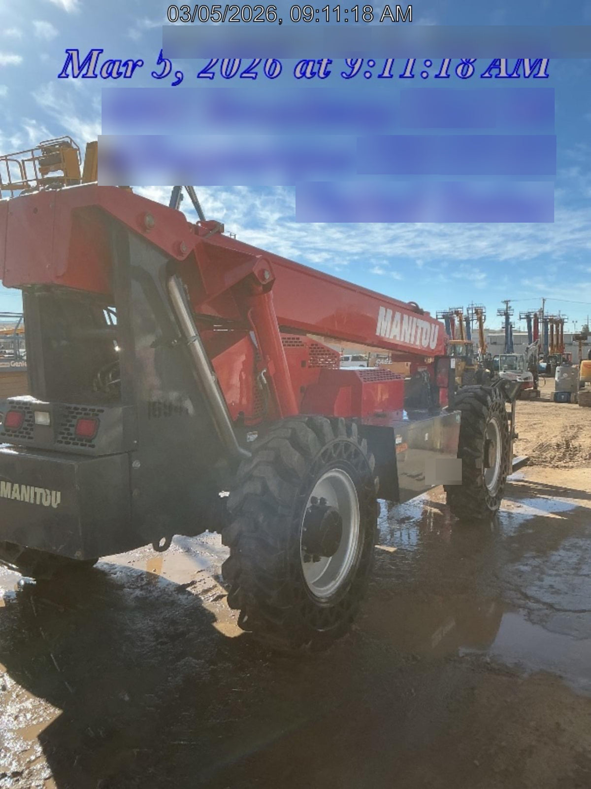 2019 Manitou MTA10055 MTA10055 - 120 HP T4, Canopy, Worklights/Strobe, Beacon, 66" Carriage, 60" Forks, Solid Tires, Lift Hook, Aux Hydraulics