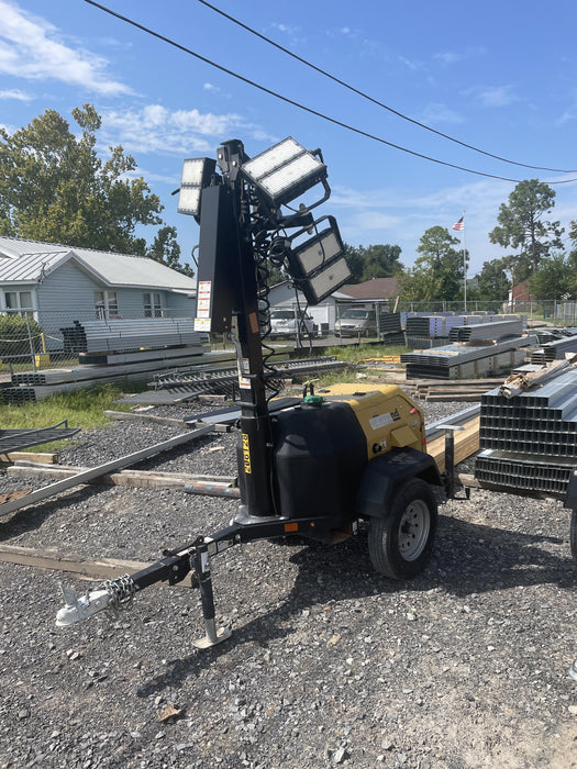 2022 Allmand NLV3GR (4) LED Light Fixture 350W, 23' Vertical Mast, 3kW Prime, Towable, Deep Sea L401, Leveling Jacks, Yanmar T4F 5.8hp