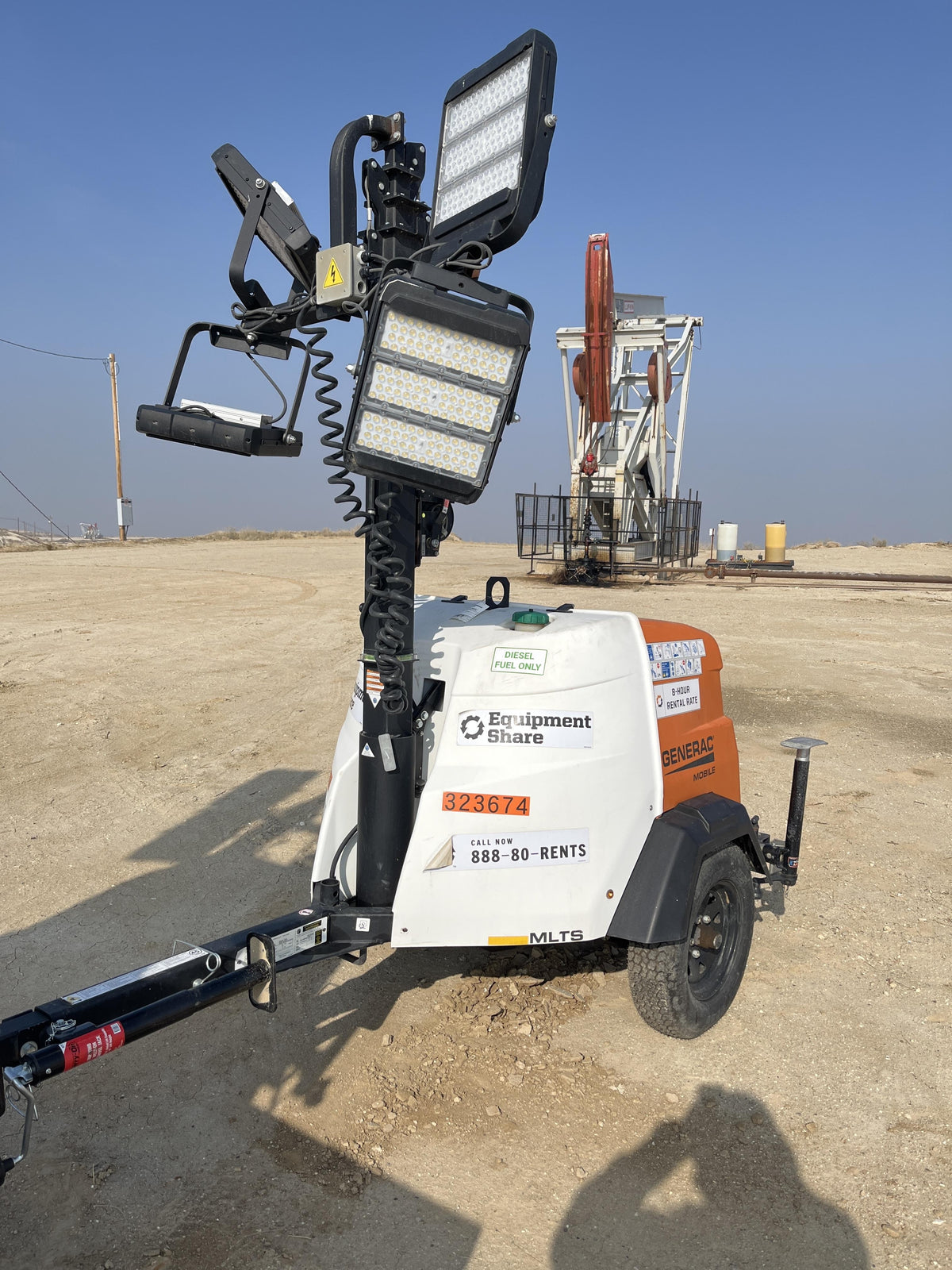 2023 Generac MLT2 Diesel, Flex Switch 120V Input, Powerzone Controller, (4) 320W LED Lights, 4kW Generator, 39.9 Gal Fuel Tank, 2" Ball, T3