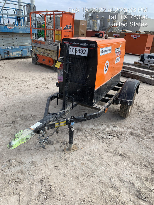 2021 Lincoln Electric Vantage 322 Vantage 322 Ready Pak 3 w/ Decals, ORANGE (includes trailer, cable rack, fender light kit) NO Telematics