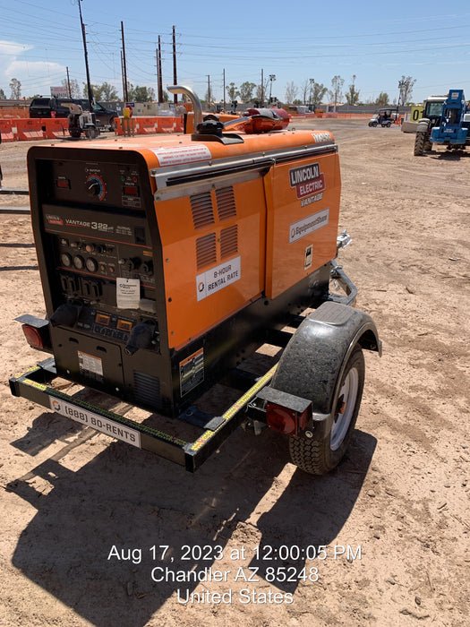 2021 Lincoln Electric Vantage 322 Vantage 322 Ready Pak 3 w/ Decals, ORANGE (includes trailer, cable rack, fender light kit) NO Telematics