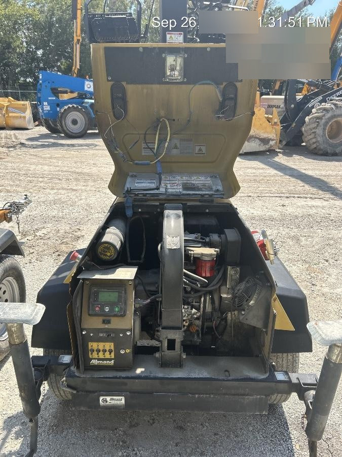 2022 Allmand NLV3GR (4) LED Light Fixture 350W, 23' Vertical Mast, 3kW Prime, Towable, Deep Sea L401, Leveling Jacks, Yanmar T4F 5.8hp