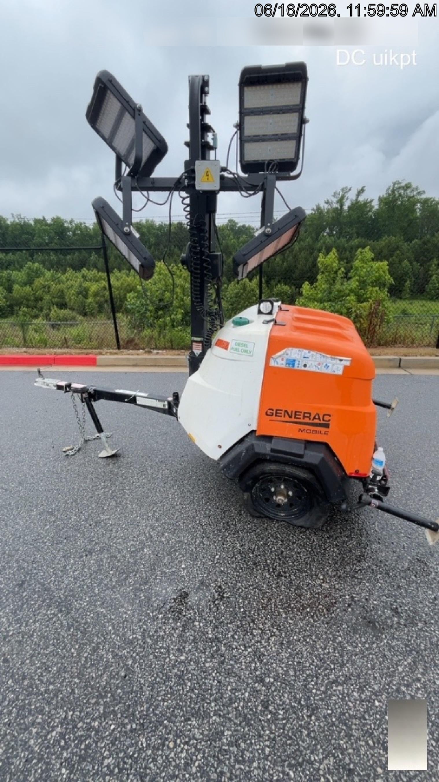2024 Generac MLT6SKDS-STD4 ELEC WINCH Diesel, Electric Winch Mast, Powerzone Controller, (4) 320W LED Lights, 4kW Generator, 39.9 Gal Fuel Tank, 2" Ball, T3