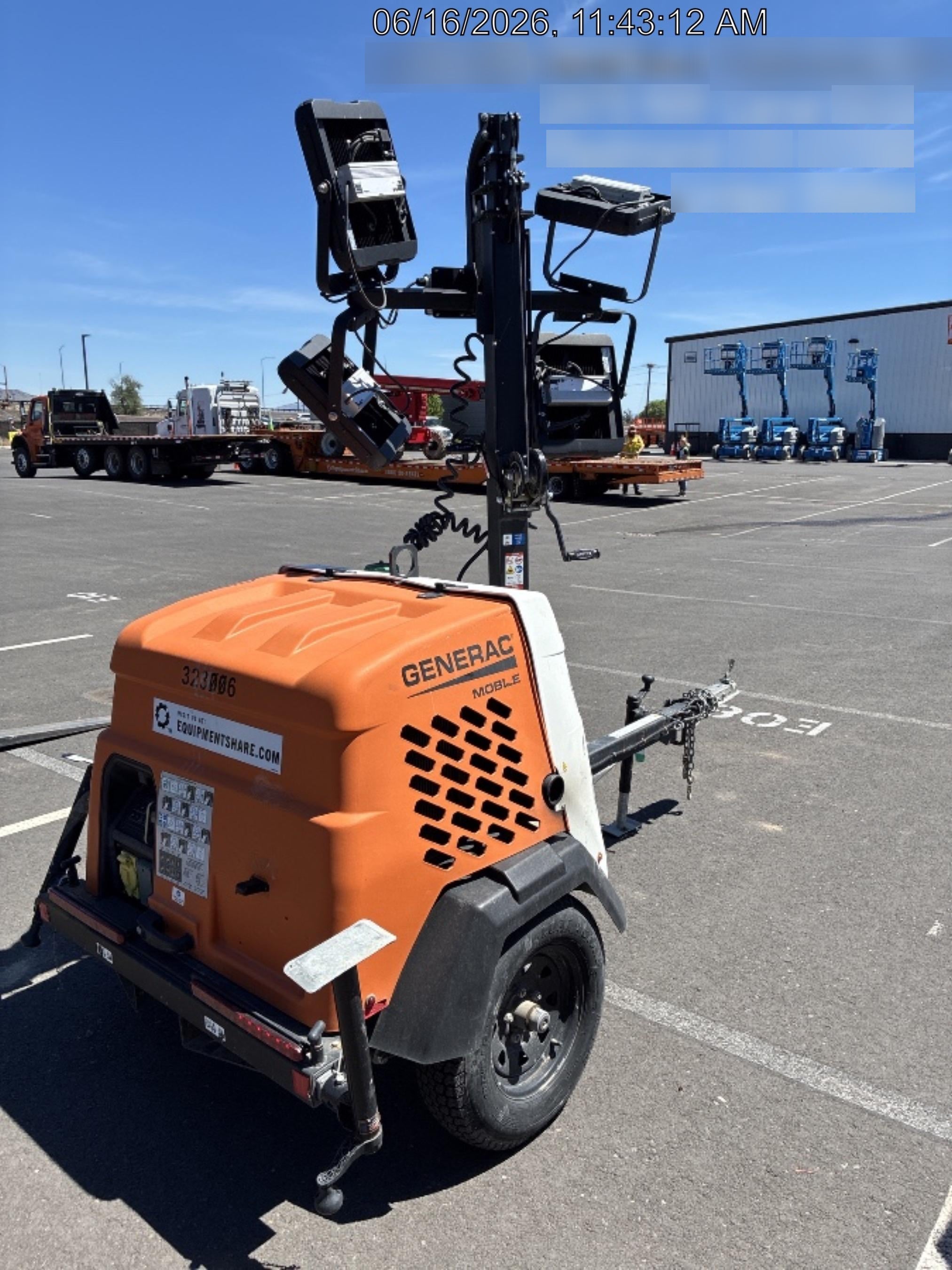 2023 Generac MLT2 Diesel, Flex Switch 120V Input, Powerzone Controller, (4) 320W LED Lights, 4kW Generator, 39.9 Gal Fuel Tank, 2" Ball, T3