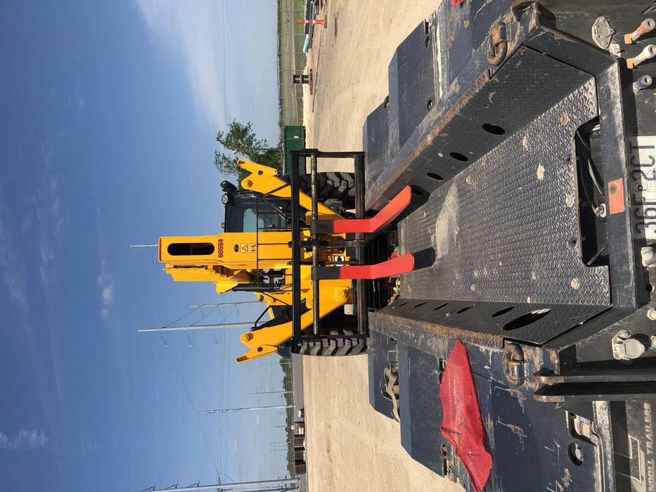 2020 JCB 510-56 Cab/Heat/Air, 74 HP, Solid Tires, STD Worklight, Beacon, Aux Hydraulics, Lifting Eye, Back up Alarm w/66" Carriage/60" Forks