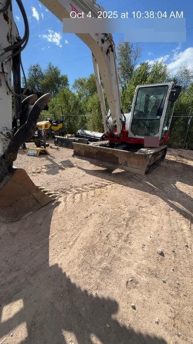 2019 Takeuchi TB290 Cab, AC, Rubber Tracks, Dozer Blade, Travel Alarm, Control Pattern Change Valve, Auxiliary Hydraulics w/18" Quick Coupler Bucket with teeth, 6.2 cu. ft. capacity/24" Quick Coupler Bucket with teeth, 8.6 cu. ft. capacity/36" Quick Coupler Bucket with teeth, 13.4 cu. ft. capacity, Quick Coupler, Hydraulic Thumb Installed