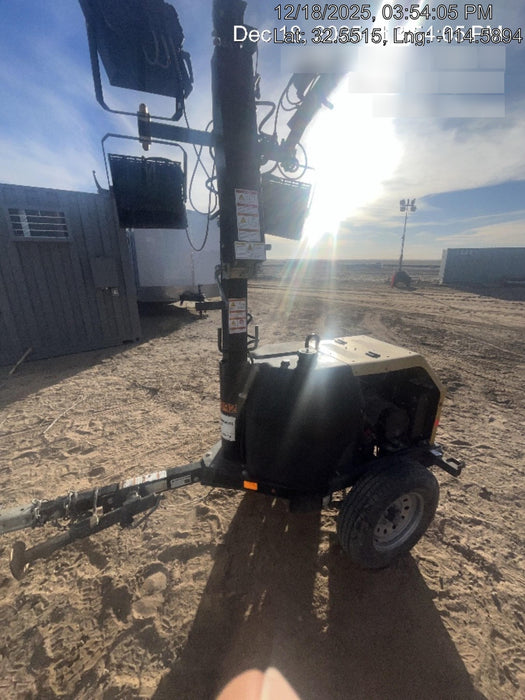 2022 Allmand NLV3GR (4) LED Light Fixture 350W, 23' Vertical Mast, 3kW Prime, Towable, Deep Sea L401, Leveling Jacks, Yanmar T4F 5.8hp