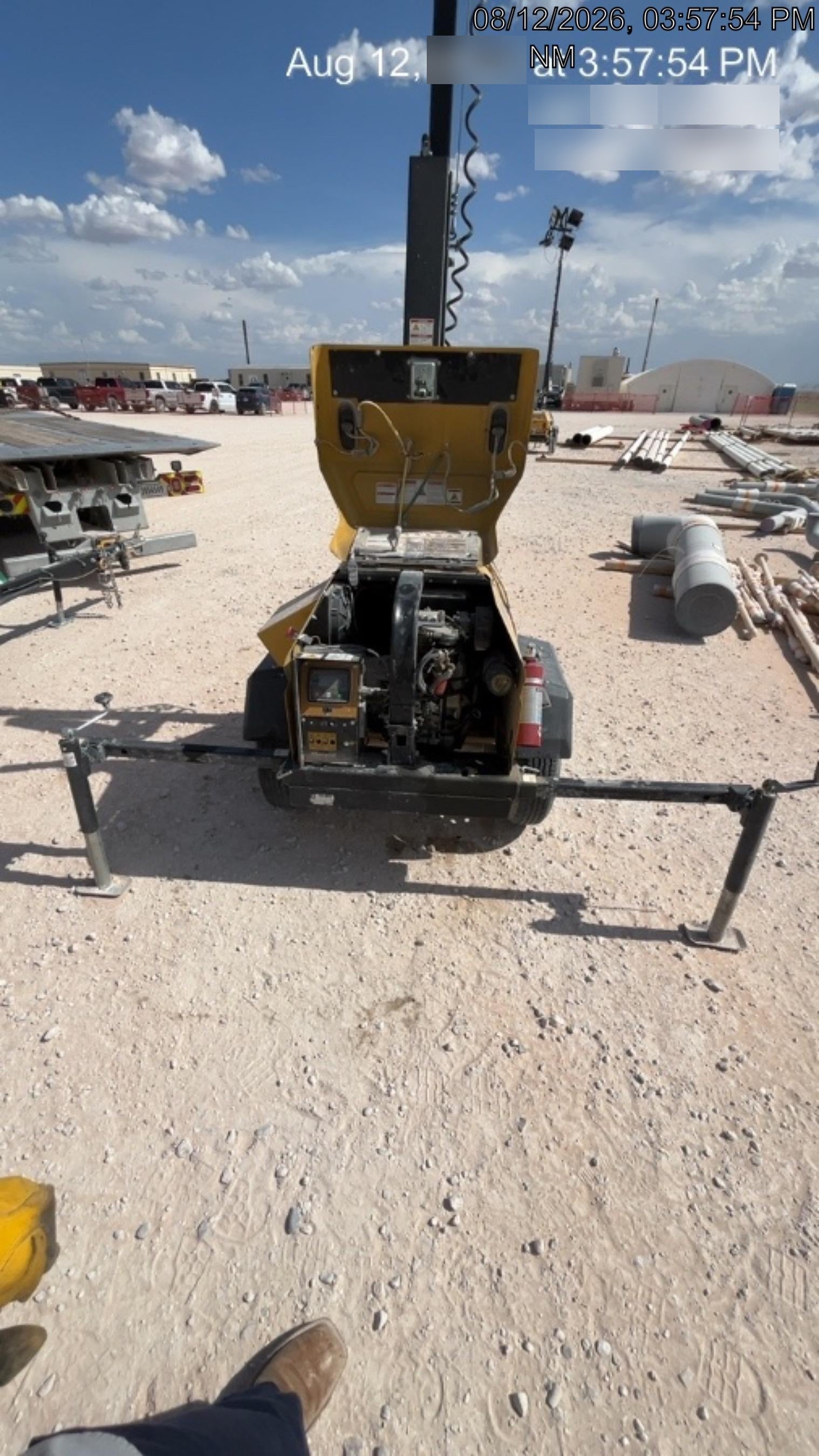 2022 Allmand NLV3GR (4) LED Light Fixture 350W, 23' Vertical Mast, 3kW Prime, Towable, Deep Sea L401, Leveling Jacks, Yanmar T4F 5.8hp