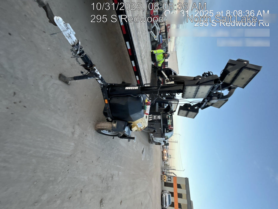 Allmand NLV3GR (4) LED Light Fixture 350W, 23' Vertical Mast, 3kW Prime, Towable, Deep Sea L401, Leveling Jacks, Yanmar T4F 5.8hp