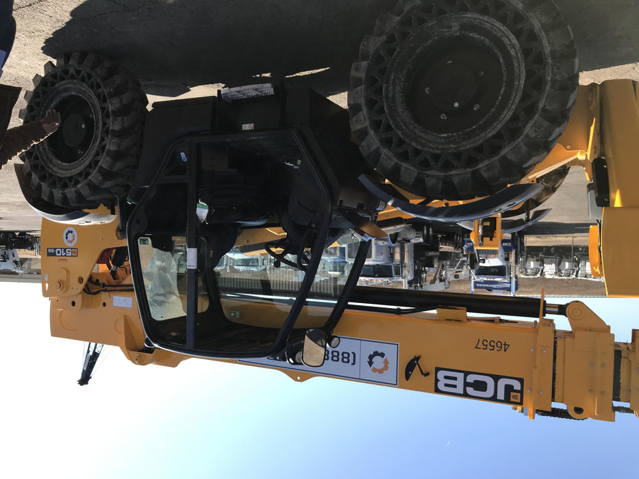 2019 JCB 510-56 Canopy, 74 HP, Solid Tires, STD Worklight, Beacon, Aux Hydraulics, Lifting Eye, Back up Alarm w/66" Carriage/60" Forks