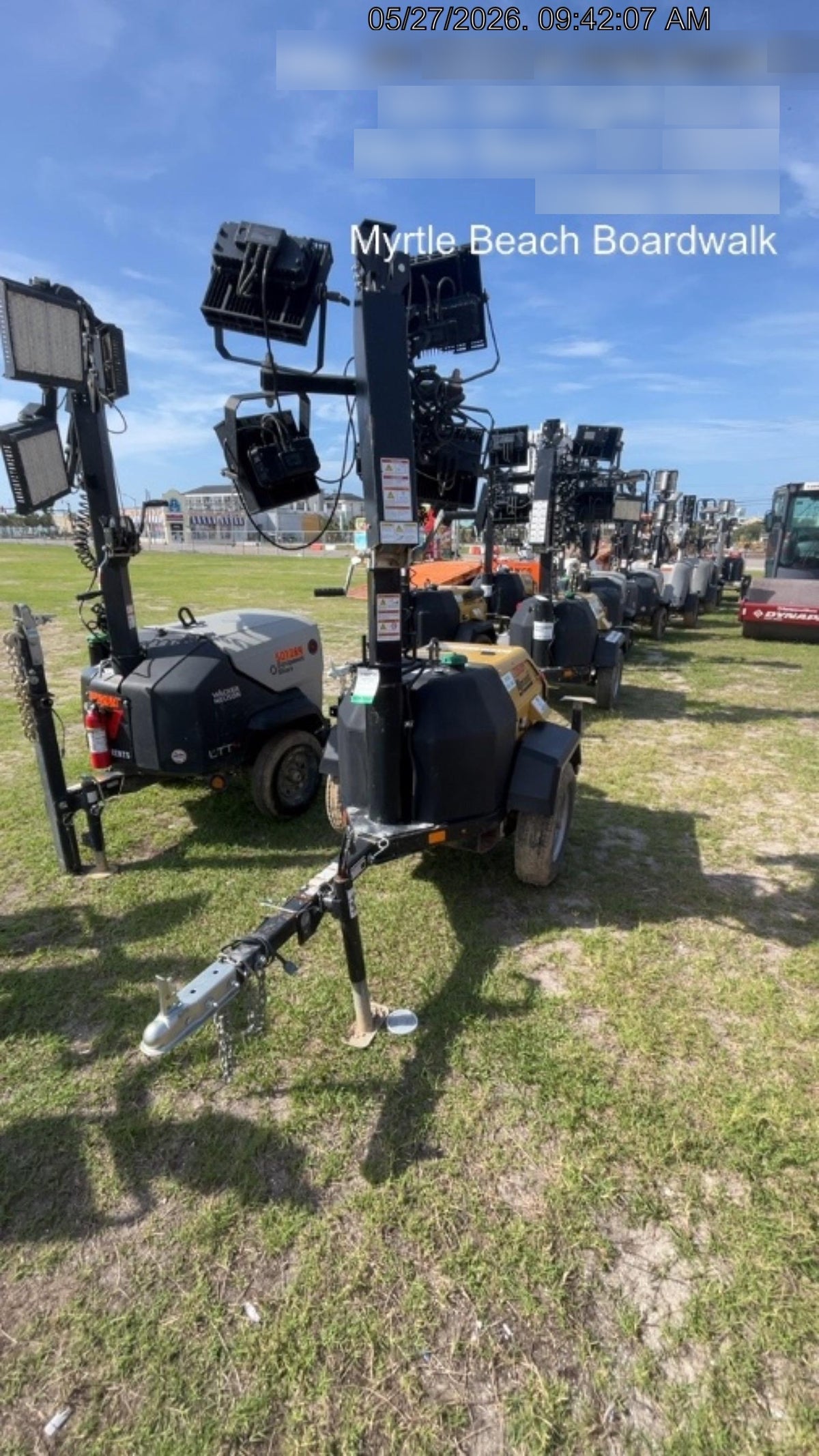 2022 Allmand NLV3GR (4) LED Light Fixture 350W, 23' Vertical Mast, 3kW Prime, Towable, Deep Sea L401, Leveling Jacks, Yanmar T4F 5.8hp