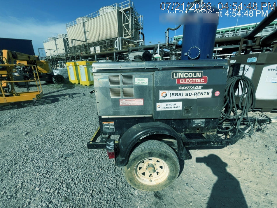 2019 Lincoln Electric Vantage 322 Ready-Pak 3, Two Wheel Trailer, Fender and Light Kit, Cable Rack