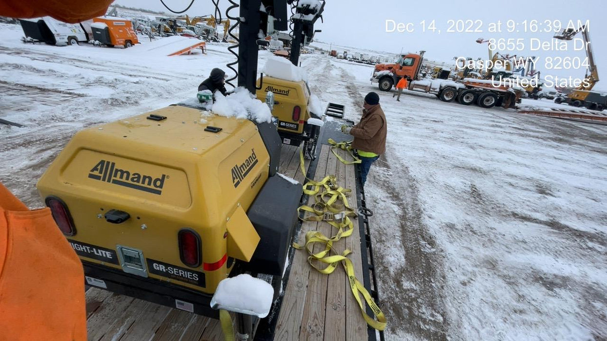 2022 Allmand NLV3GR (4) LED Light Fixture 350W, 23' Vertical Mast, 3kW Prime, Towable, ES Decals, T3