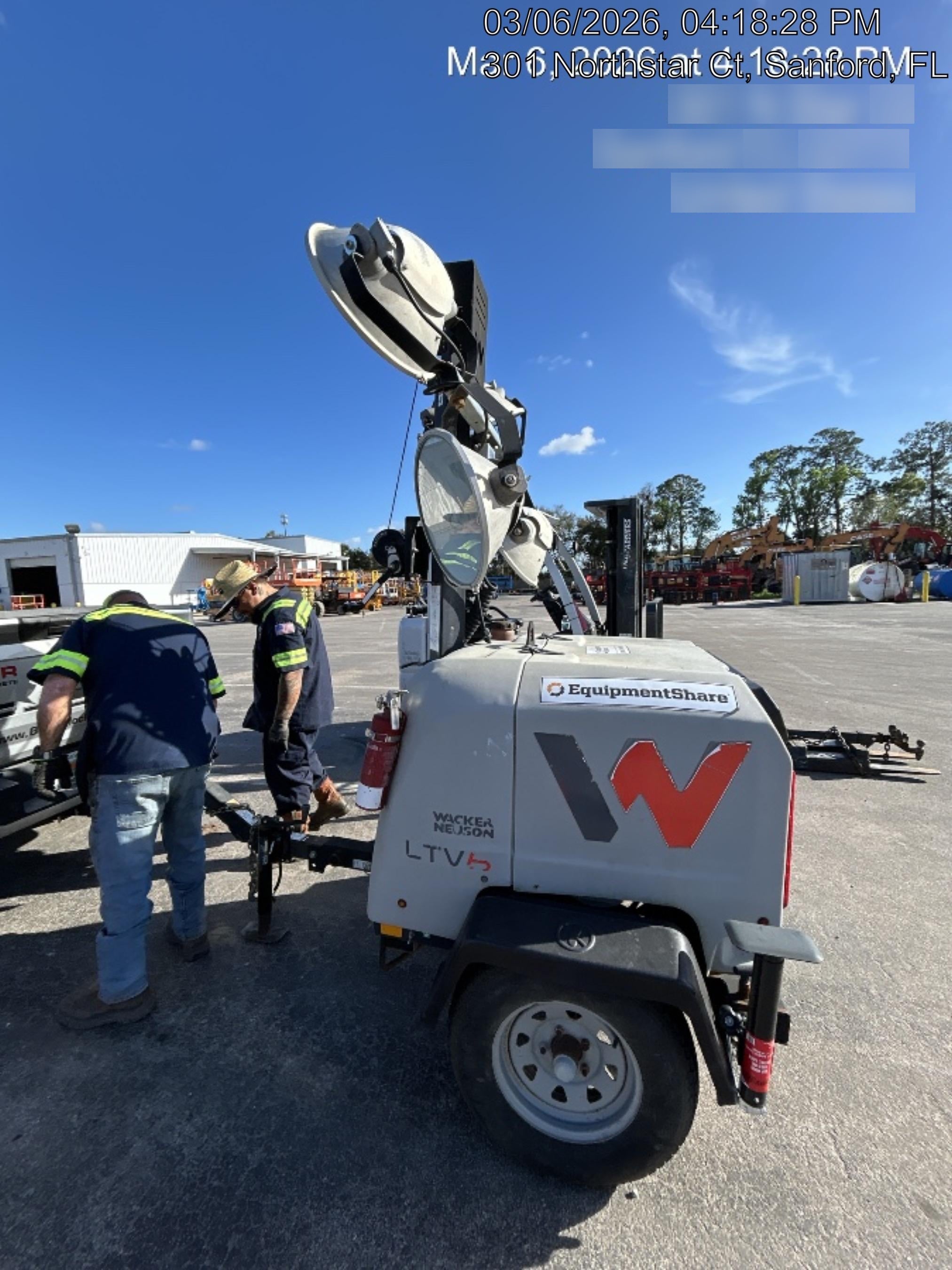 2018 Wacker Neuson LTV6K-MH Wacker Neuson LTV6K Mobile Light Tower w/Fuel Level Sensor Installed
