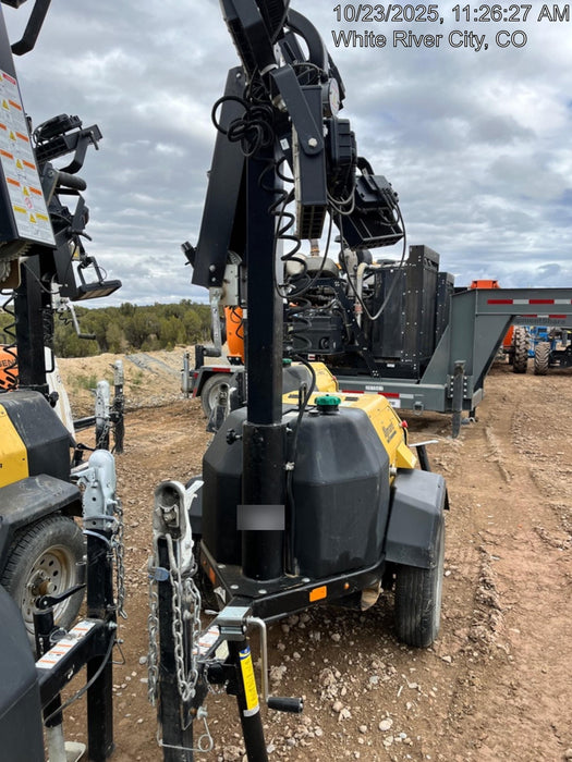 2022 Allmand NLV3GR (4) LED Light Fixture 350W, 23' Vertical Mast, 3kW Prime, Towable, Deep Sea L401, Leveling Jacks, Yanmar T4F 5.8hp