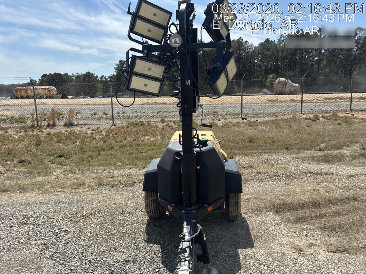2022 Allmand NLV3GR (4) LED Light Fixture 350W, 23' Vertical Mast, 3kW Prime, Towable, Deep Sea L401, Leveling Jacks, Yanmar T4F 5.8hp