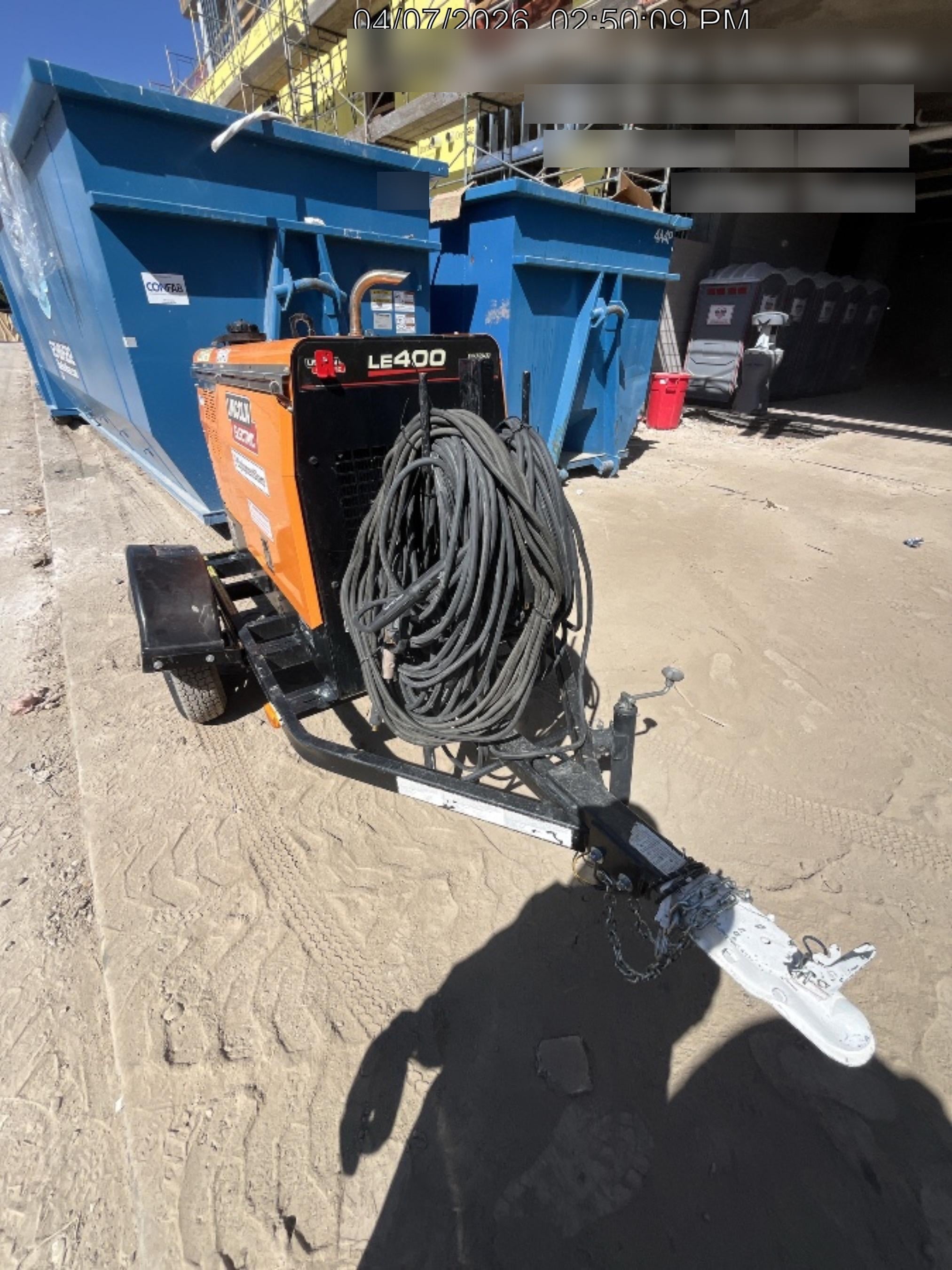 2022 Lincoln Electric LE400 Kubota V1505, Trlr, Cable Rack, Light Kit, ES Decals, T3